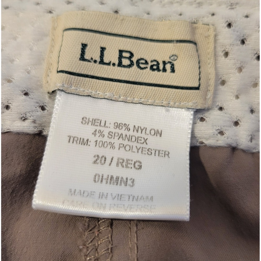 LL Bean Comfort Trail Pants Womens 20 Reg Taupe Hiking Stretch Cargo OHMN3 - Picture 6 of 7